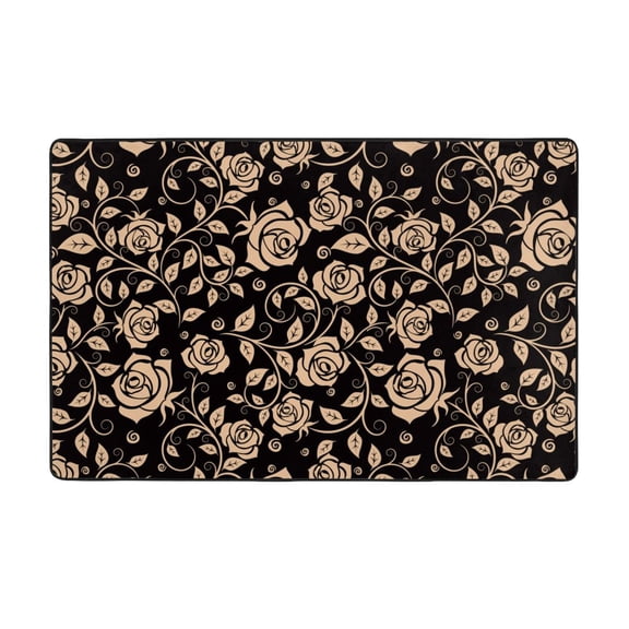 Area Rugs For Living Room Decor - Roses_Aa Anti Slip Throw Washable Rugs 3x5 For Bedroom, Soft Indoor Carpet For Bedroom Living Room 60x39In