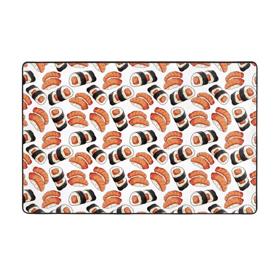 Area Rugs For Living Room Decor - Sushi Roll Anti Slip Throw Washable Rugs 3x5 For Bedroom, Soft Indoor Carpet For Bedroom Living Room 60x39In