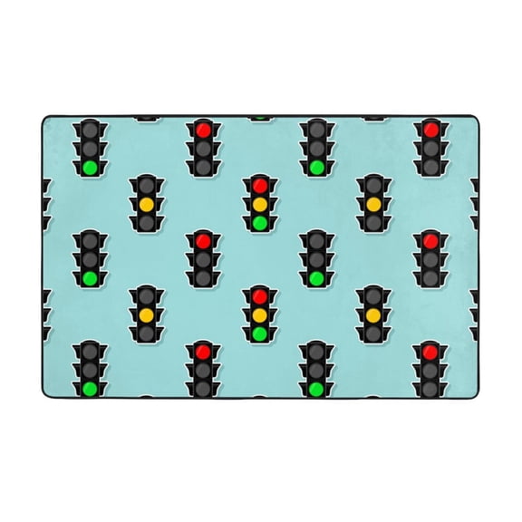 Area Rugs For Living Room Decor - Traffic Light Pattern Anti Slip Throw Washable Rugs 3x5 For Bedroom, Soft Indoor Carpet For Bedroom Living Room 60x39In