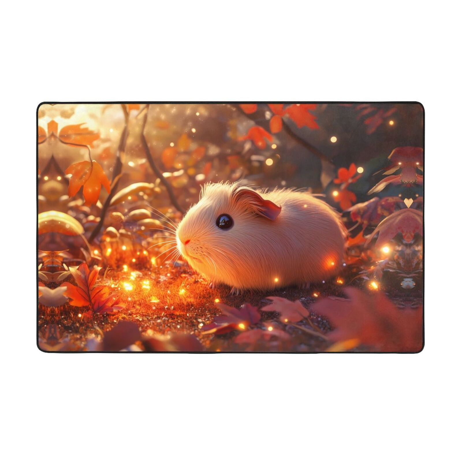 Area Rugs For Living Room Decor Twinkling Autumn Guinea Pig Anti Slip