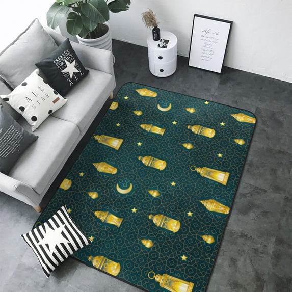 Area Rugs For Living Room Decor - Vintage Light Bulb Pattern Soft Anti Slip Throw Washable Rugs 5x7 For Bedroom, Indoor Carpet For Bedroom Living Room 80x58In