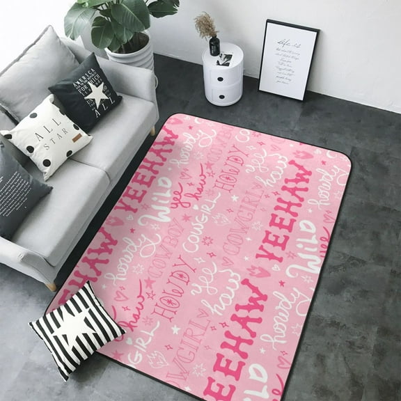 Area Rugs For Living Room Decor - Western Cowgirl Soft Anti Slip Throw Washable Rugs 5x7 For Bedroom, Indoor Carpet For Bedroom Living Room 80x58In