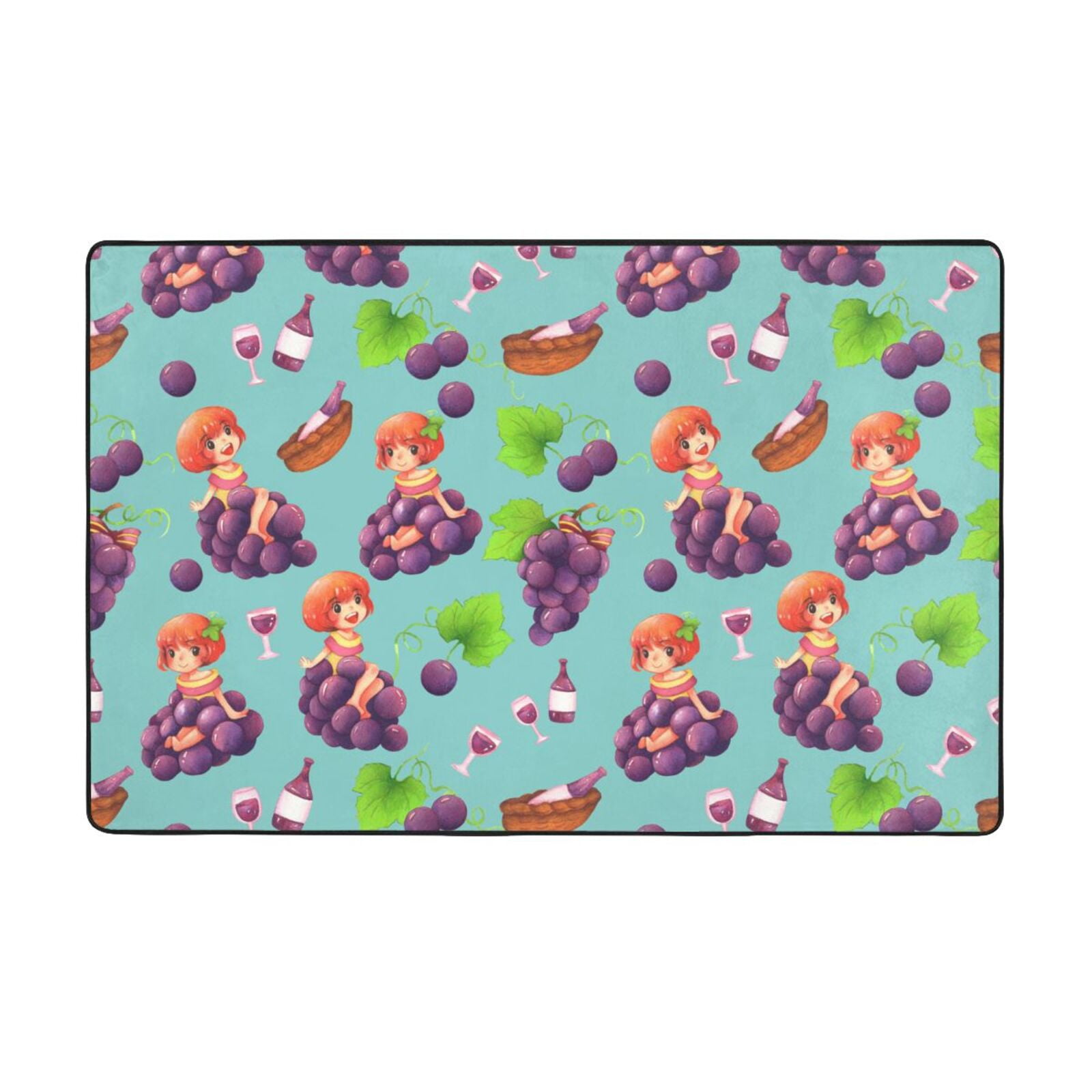 Area Rugs For Living Room Decor - Wine Print No.J921 Anti Slip Throw ...