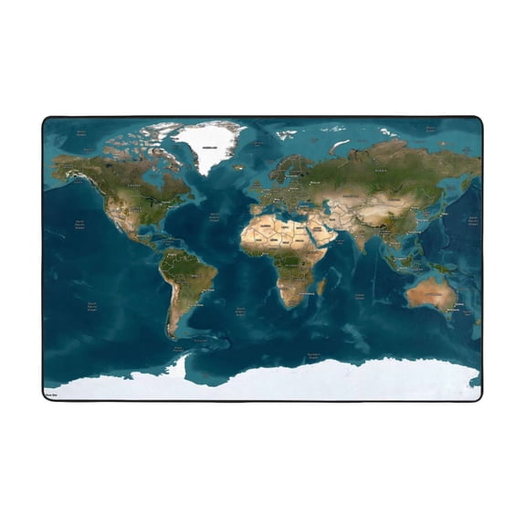 Area Rugs For Living Room Decor - World Map Anti Slip Throw Washable Rugs 3x5 For Bedroom, Soft Indoor Carpet For Bedroom Living Room 60x39In