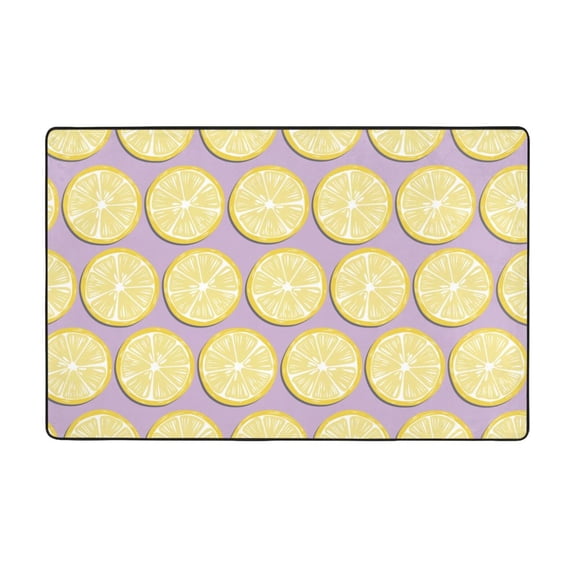 Area Rugs For Living Room Decor - Yellow Lemon Slices Anti Slip Throw Washable Rugs 3x5 For Bedroom, Soft Indoor Carpet For Bedroom Living Room 60x39In
