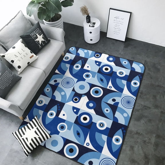 Area Rugs For Living Room Decor - evil eye A Soft Anti Slip Throw Washable Rugs 5x7 For Bedroom, Indoor Carpet For Bedroom Living Room 80x58In