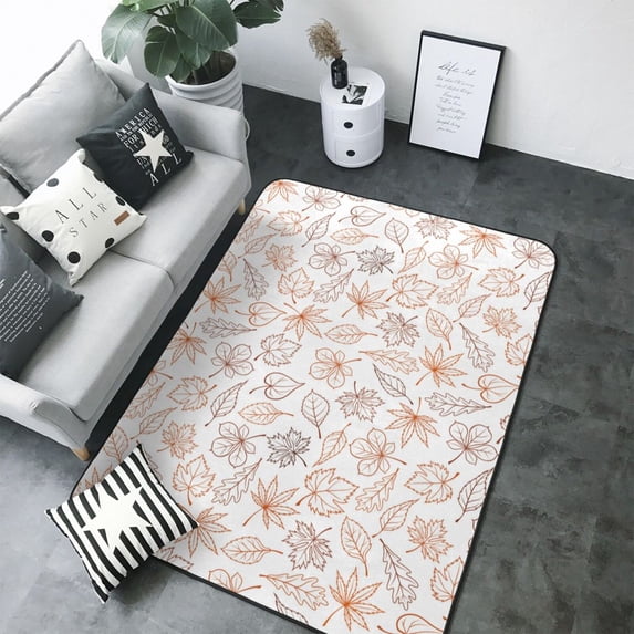 Area Rugs For Living Room Decor - maple leaves AB Soft Anti Slip Throw Washable Rugs 5x7 For Bedroom, Indoor Carpet For Bedroom Living Room 80x58In
