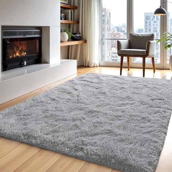 Area Rugs For Living Room Grey Bedroom 4x6 Carpet Fluffy Furry Soft Shag Aesthetic Plush High Pile Gray Throw Rug Dorm