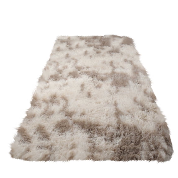 Area Rugs For Living Room, Small Carpet For Bedroom Bedside, Washable Soft Shag Aesthetic Plush High Pile Throw Rug For Playroom Dorm Room (Khaki)