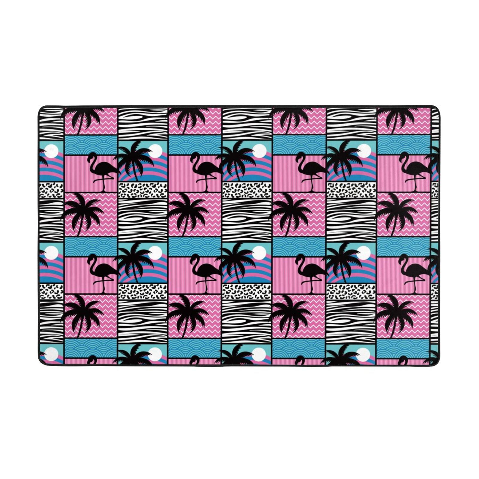 Area Rugs, Hawaiian Style Square Washable Large Rugs for Living Room
