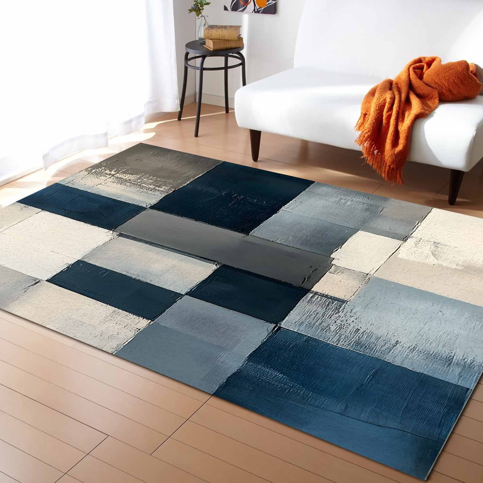 Area Rugs Indoor Non-Slip Rectangle Rug 2.7x5 Ft Abstract Oil Painting ...