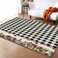 thumbnail image 1 of Area Rugs Indoor Non-Slip Rectangle Rug 2.7x5 Ft Country Barn House Bucket Farmhouse Black Buffalo Plaid Rug Rubber Backing Floor Mats Non Shedding Home Decor Carpet for Entryway Living Room, 1 of 8