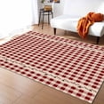 thumbnail image 1 of Area Rugs Indoor Non-Slip Rectangle Rug 2.7x5 Ft Farmhouse Berry Red Buffalo Plaid American Country Rustic Rug Rubber Backing Floor Mats Non Shedding Home Decor Carpet for Entryway Living Room, 1 of 8