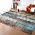 thumbnail image 1 of Area Rugs Indoor Non-Slip Rectangle Rug 2.7x5 Ft Modernism Impressionist Style Retro Wood Grain Rug Rubber Backing Floor Mats Non Shedding Home Decor Carpet for Entryway Living Room, 1 of 8