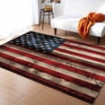 thumbnail image 1 of Area Rugs Indoor Non-Slip Rectangle Rug 2.7x5 Ft Retro USA Flag Stars Stripes Wood Grain Independence Day Rug Rubber Backing Floor Mats Non Shedding Home Decor Carpet for Entryway Living Room, 1 of 8