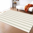 thumbnail image 1 of Area Rugs Indoor Non-Slip Rectangle Rug 2.7x5 Ft Sage Green Strips Rug Rubber Backing Floor Mats Non Shedding Home Decor Carpet for Entryway Living Room, 1 of 8