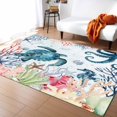 thumbnail image 1 of Area Rugs Indoor Non-Slip Rectangle Rug 2.7x5 Ft Summer Ocean Turtle Octopus Seahorse Seashell Starfish Coral Rug Rubber Backing Floor Mats Non Shedding Home Decor Carpet for Entryway Living Room, 1 of 8