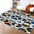 thumbnail image 1 of Area Rugs Indoor Non-Slip Rectangle Rug 2x3 Ft Abstract Geometric Color Block Orange Navy Blue Rug Rubber Backing Floor Mats Non Shedding Home Decor Carpet for Entryway Living Room, 1 of 8