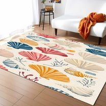 Area Rugs Indoor Non-Slip Rectangle Rug 2x3 Ft Colorful Seashell Nautical Summer Rug Rubber Backing Floor Mats Non Shedding Home Decor Carpet for Entryway Living Room