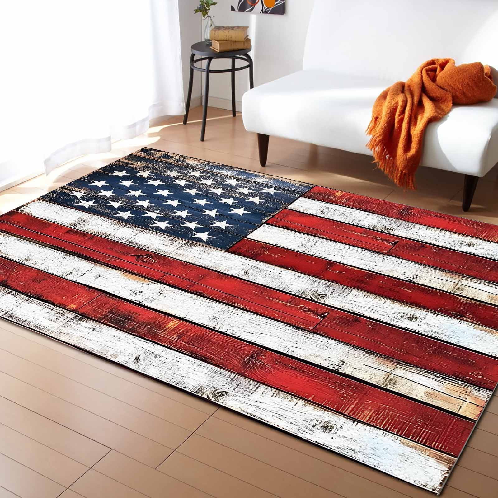 Flag Rugs Area Rugs Indoor Non-Slip Rectangle Rug 2x3 Ft Independence Day ...