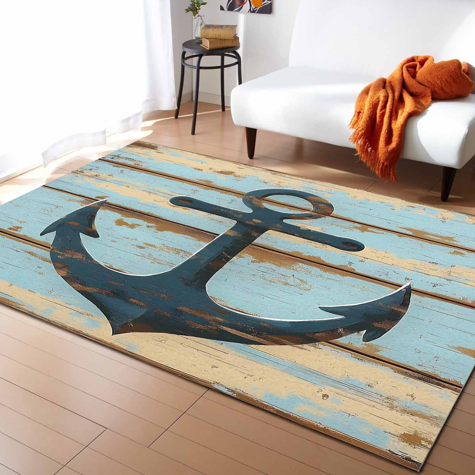 Area Rugs Indoor Non-Slip Rectangle Rug 2x3 Ft Marine Nautical Vintage ...