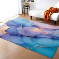 thumbnail image 1 of Area Rugs Indoor Non-Slip Rectangle Rug 2x3 Ft Modern Water Ripples Gold Blue Marble Texture Rug Rubber Backing Floor Mats Non Shedding Home Decor Carpet for Entryway Living Room, 1 of 8
