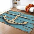 thumbnail image 1 of Area Rugs Indoor Non-Slip Rectangle Rug 2x3 Ft Nautical Anchor Vintage Style Wood Grain Rug Rubber Backing Floor Mats Non Shedding Home Decor Carpet for Entryway Living Room, 1 of 8