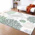 thumbnail image 1 of Area Rugs Indoor Non-Slip Rectangle Rug 2x3 Ft Summer Green Grey Crab Coral Seashell Nautical Coastal Rug Rubber Backing Floor Mats Non Shedding Home Decor Carpet for Entryway Living Room, 1 of 8