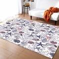 thumbnail image 1 of Area Rugs Indoor Non-Slip Rectangle Rug 2x3 Ft Summer Retro Purple Ocean Shell Starfish Coral Rug Rubber Backing Floor Mats Non Shedding Home Decor Carpet for Entryway Living Room, 1 of 8