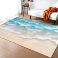 thumbnail image 1 of Area Rugs Indoor Non-Slip Rectangle Rug 2x3 Ft Teal Blue Water Ripple Rug Rubber Backing Floor Mats Non Shedding Home Decor Carpet for Entryway Living Room, 1 of 8