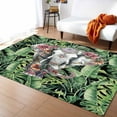 thumbnail image 1 of Area Rugs Indoor Non-Slip Rectangle Rug 2x3 Ft Vintage Animal Summer Plant Palm Leaves Elephant Ethnic Rug Rubber Backing Floor Mats Non Shedding Home Decor Carpet for Entryway Living Room, 1 of 8
