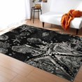 thumbnail image 1 of Area Rugs Indoor Non-Slip Rectangle Rug 2x3 Ft Vintage Starfish Ocean Teal Brown Black Retro Rug Rubber Backing Floor Mats Non Shedding Home Decor Carpet for Entryway Living Room, 1 of 8