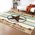 thumbnail image 1 of Area Rugs Indoor Non-Slip Rectangle Rug 2x3 Ft Western Texas Star Retro Green Beige Wooden Brown Star Rug Rubber Backing Floor Mats Non Shedding Home Decor Carpet for Entryway Living Room, 1 of 8