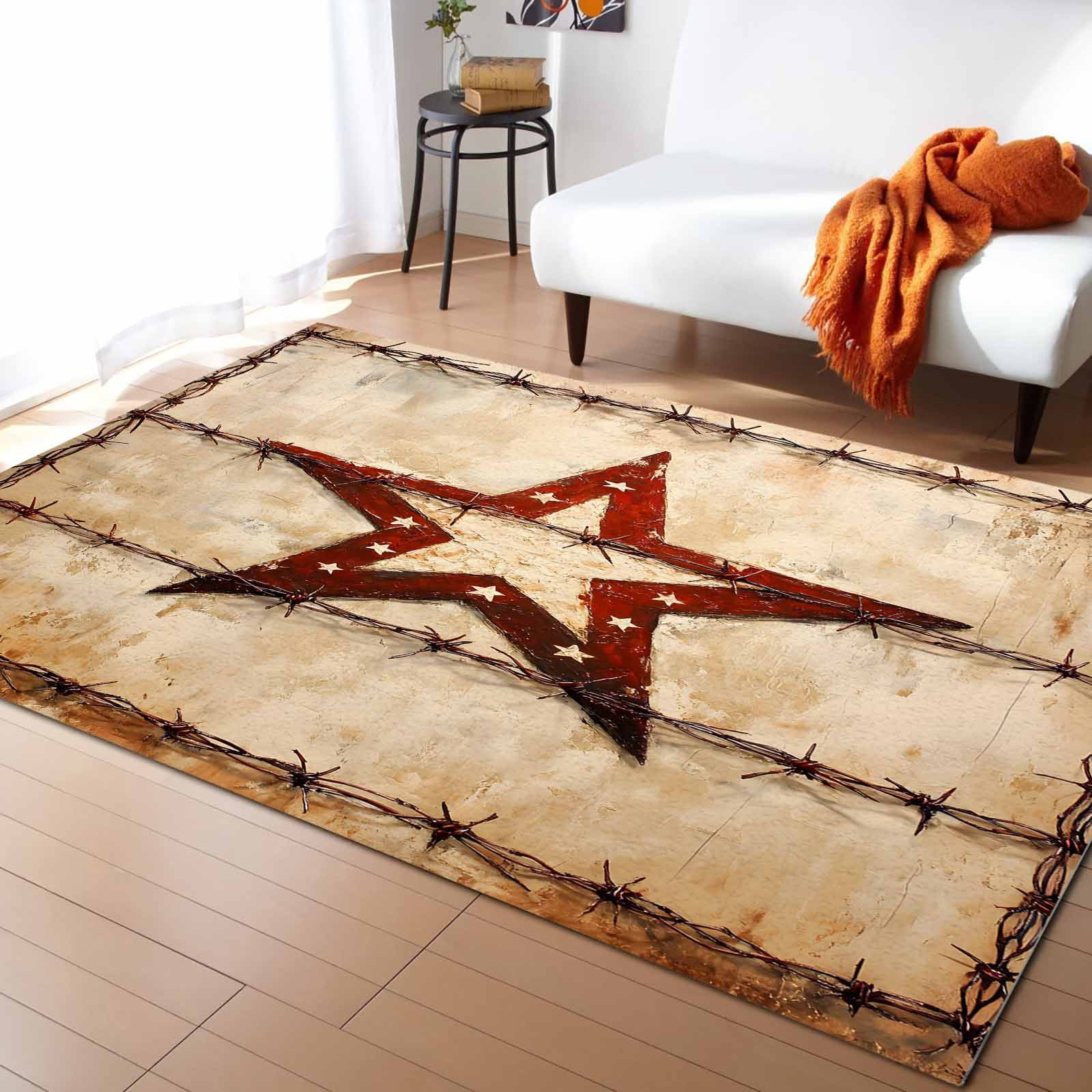 4x6 Rectangular Rug Area Rugs Indoor Non-Slip Rectangle Rug 4x6 Ft Independence Day Country ...