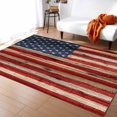 thumbnail image 1 of Area Rugs Indoor Non-Slip Rectangle Rug 4x6 Ft Independence Day Wooden Abstract American Flag Rug Rubber Backing Floor Mats Non Shedding Home Decor Carpet for Entryway Living Room, 1 of 8