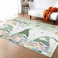 thumbnail image 1 of Area Rugs Indoor Non-Slip Rectangle Rug 4x6 Ft Ocean Gnome Summer Shell Starfish Sage Green Rug Rubber Backing Floor Mats Non Shedding Home Decor Carpet for Entryway Living Room, 1 of 8