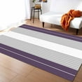 thumbnail image 1 of Area Rugs Indoor Non-Slip Rectangle Rug 4x6 Ft Purple Grey Stripe Gradient Line Geometric Simple Rug Rubber Backing Floor Mats Non Shedding Home Decor Carpet for Entryway Living Room, 1 of 8