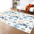 thumbnail image 1 of Area Rugs Indoor Non-Slip Rectangle Rug 4x6 Ft Summer Ocean Turtle Seashell Starfish Coral Rug Rubber Backing Floor Mats Non Shedding Home Decor Carpet for Entryway Living Room, 1 of 8