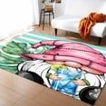 thumbnail image 1 of Area Rugs Indoor Non-Slip Rectangle Rug 4x6 Ft Summer Palm Leaf Gnome Water Green Stripes Rug Rubber Backing Floor Mats Non Shedding Home Decor Carpet for Entryway Living Room, 1 of 8
