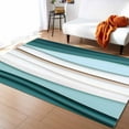 thumbnail image 1 of Area Rugs Indoor Non-Slip Rectangle Rug 4x6 Ft Teal Beige Gradient Wave Abstract Ombre Gradient Modern Rug Rubber Backing Floor Mats Non Shedding Home Decor Carpet for Entryway Living Room, 1 of 8