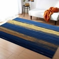 thumbnail image 1 of Area Rugs Indoor Non-Slip Rectangle Rug 5x7 Ft Abstract Art Modern Blue Yellow Oil Painting Theme Rug Rubber Backing Floor Mats Non Shedding Home Decor Carpet for Entryway Living Room, 1 of 8