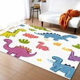 thumbnail image 1 of Area Rugs Indoor Non-Slip Rectangle Rug 5x7 Ft Cute Dinosaur Simple Cartoon Rug Rubber Backing Floor Mats Non Shedding Home Decor Carpet for Entryway Living Room, 1 of 8
