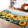 thumbnail image 1 of Area Rugs Indoor Non-Slip Rectangle Rug 5x7 Ft Summer Sunflowers Sky Mountain Watercolor Retro Landscape Rug Rubber Backing Floor Mats Non Shedding Home Decor Carpet for Entryway Living Room, 1 of 8
