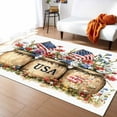 thumbnail image 1 of Area Rugs Indoor Non-Slip Rectangle Rug 5x7 Ft Vintage USA Flag Independence Day Watercolor Flower Daisy Rug Rubber Backing Floor Mats Non Shedding Home Decor Carpet for Entryway Living Room, 1 of 8