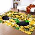 thumbnail image 1 of Area Rugs Indoor Non-Slip Rectangle Rug 5x7 Ft Yellow Sunflower Welcome Gnome Green Bow Pastoral Plaid Rug Rubber Backing Floor Mats Non Shedding Home Decor Carpet for Entryway Living Room, 1 of 8
