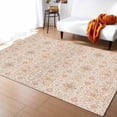 thumbnail image 1 of Area Rugs Indoor Non-Slip Rectangle Rug 5x8 Ft Boho Retro Tribal Style Flowers Rug Rubber Backing Floor Mats Non Shedding Home Decor Carpet for Entryway Living Room, 1 of 8
