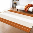 thumbnail image 1 of Area Rugs Indoor Non-Slip Rectangle Rug 5x8 Ft Caramel Beige Stripe Gradient Line Geometric Simple Rug Rubber Backing Floor Mats Non Shedding Home Decor Carpet for Entryway Living Room, 1 of 8