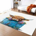thumbnail image 1 of Area Rugs Indoor Non-Slip Rectangle Rug 5x8 Ft Highland Cattle Farmhouse Cow Funny Animal Rug Rubber Backing Floor Mats Non Shedding Home Decor Carpet for Entryway Living Room, 1 of 8