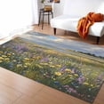 thumbnail image 1 of Area Rugs Indoor Non-Slip Rectangle Rug 5x8 Ft Oil Painting Flower Plant Country Grassland Wildflower Rug Rubber Backing Floor Mats Non Shedding Home Decor Carpet for Entryway Living Room, 1 of 8
