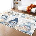 thumbnail image 1 of Area Rugs Indoor Non-Slip Rectangle Rug 5x8 Ft Summer Gnome Ocean Shell Starfish Wood Grain Rug Rubber Backing Floor Mats Non Shedding Home Decor Carpet for Entryway Living Room, 1 of 8